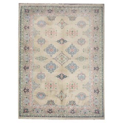 Beige Orientalisch inspirierter indischer handgefertigter Wohnzimmerteppich CHR83