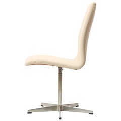 1965 „Oxford“-Stuhl von Arne Jacobsen für Fritz Hansen aus beigefarbener Originalwolle 