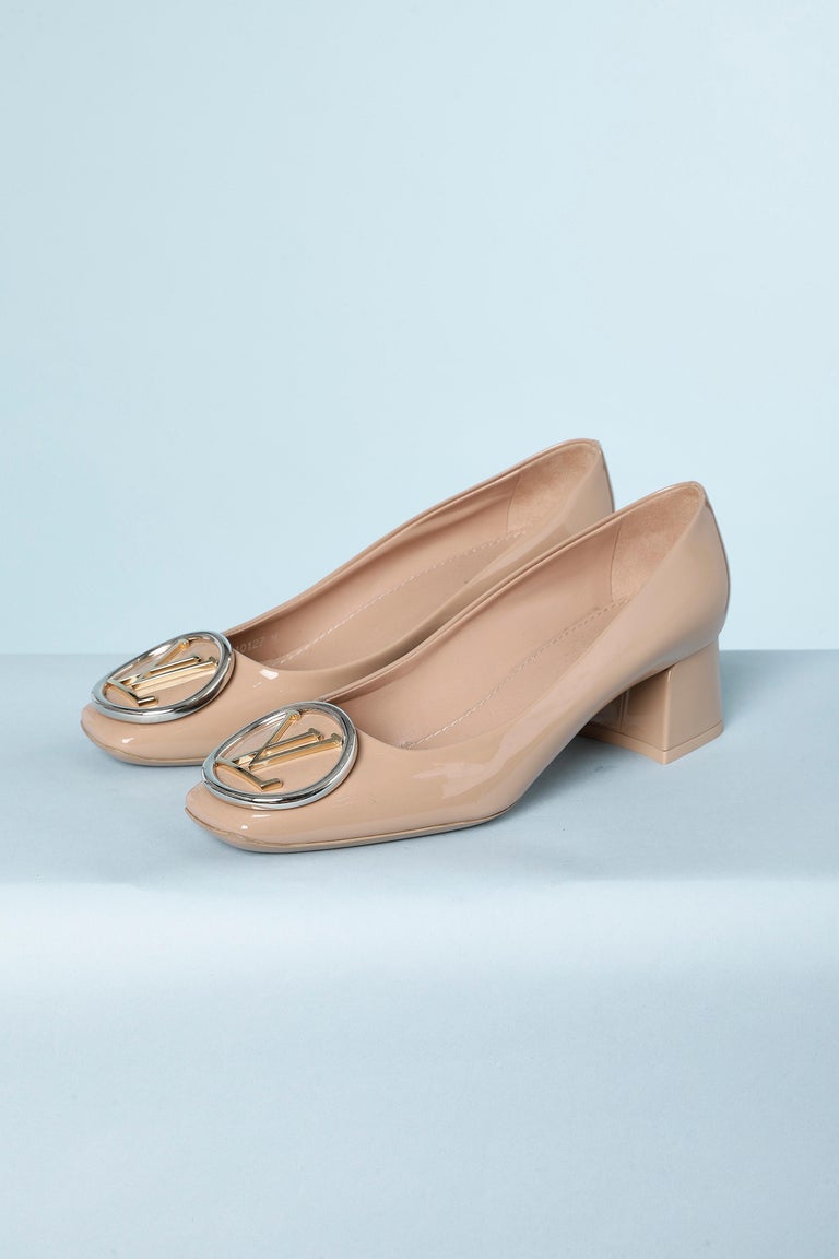 Louis Vuitton Brown & Tan Patent Leather High Heels Shoe