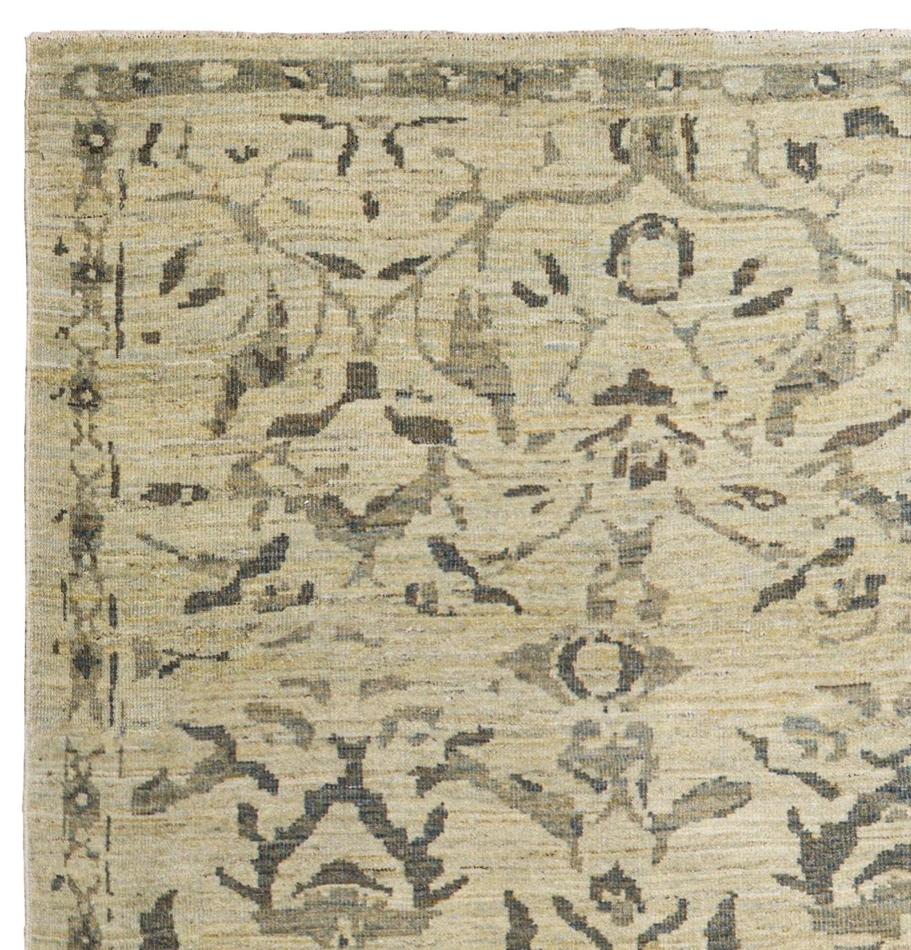 Alfombra Persa Beige Anudada a Mano 16 pies x 19 pies 8, Tamaño de la Sala de Estar Tejido a mano en venta