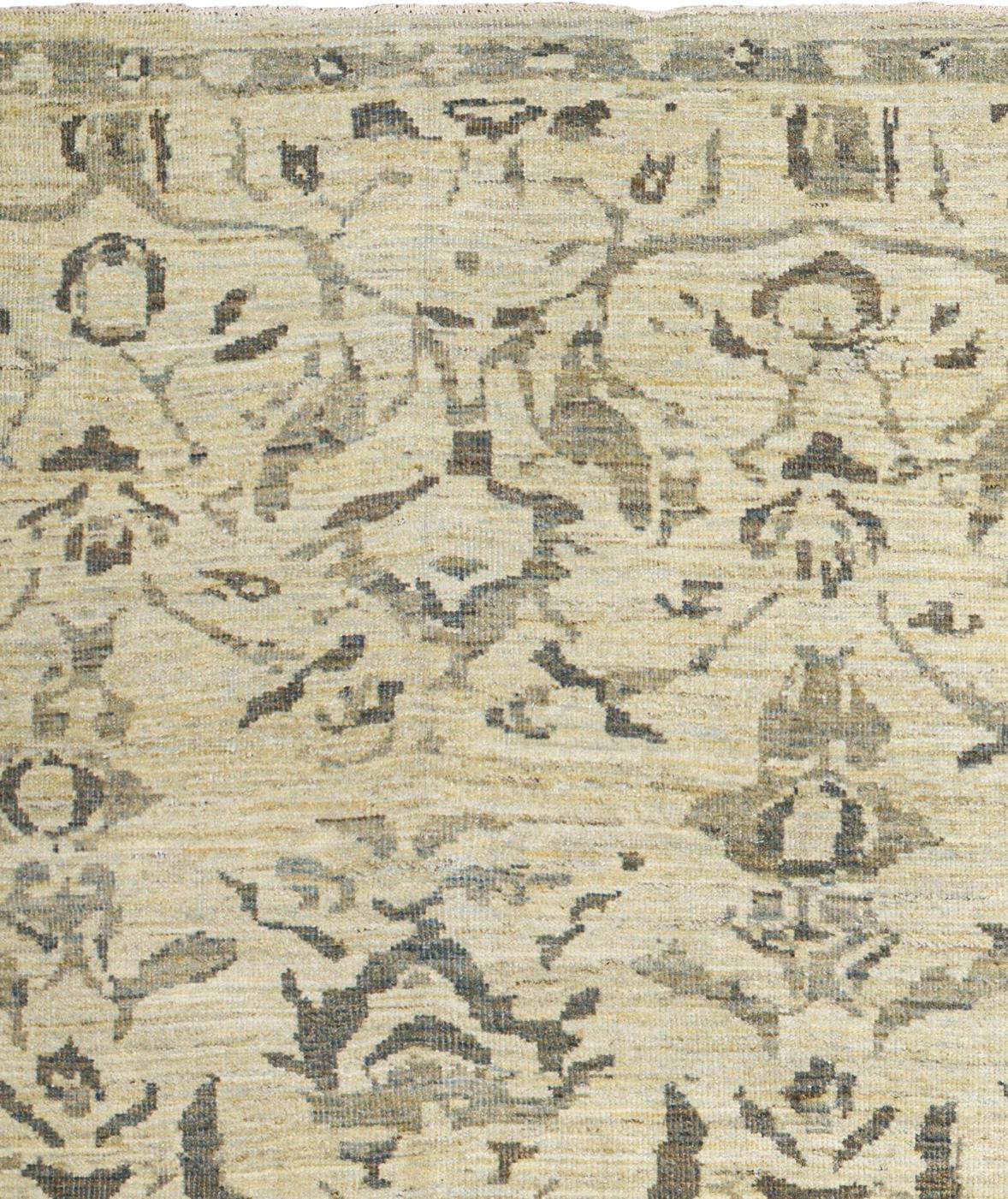 Alfombra Persa Beige Anudada a Mano 16 pies x 19 pies 8, Tamaño de la Sala de Estar Lana en venta