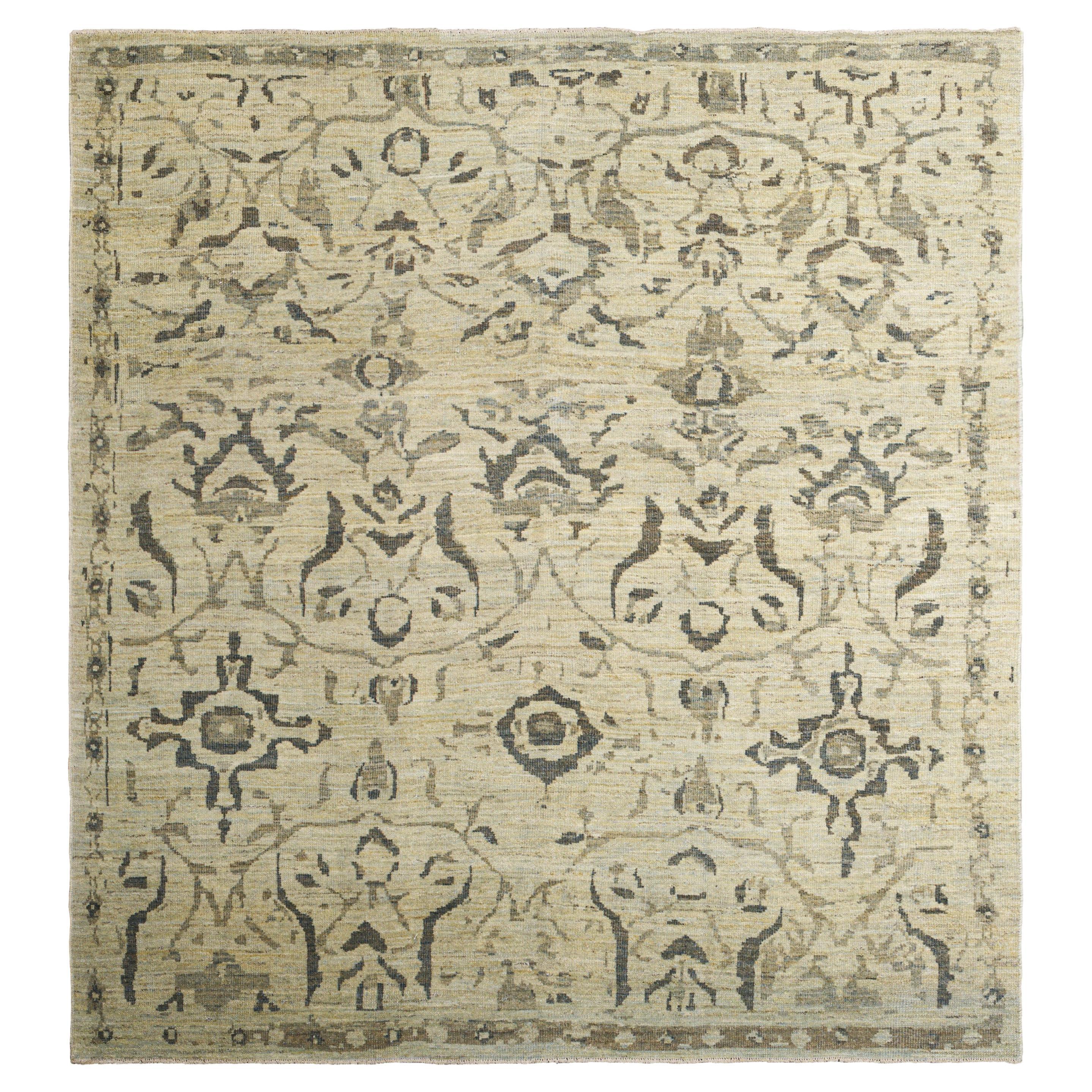 Beige Persian Hand Knotted Rug 16 ft x 19 ft 8, Room Size for Living Room
