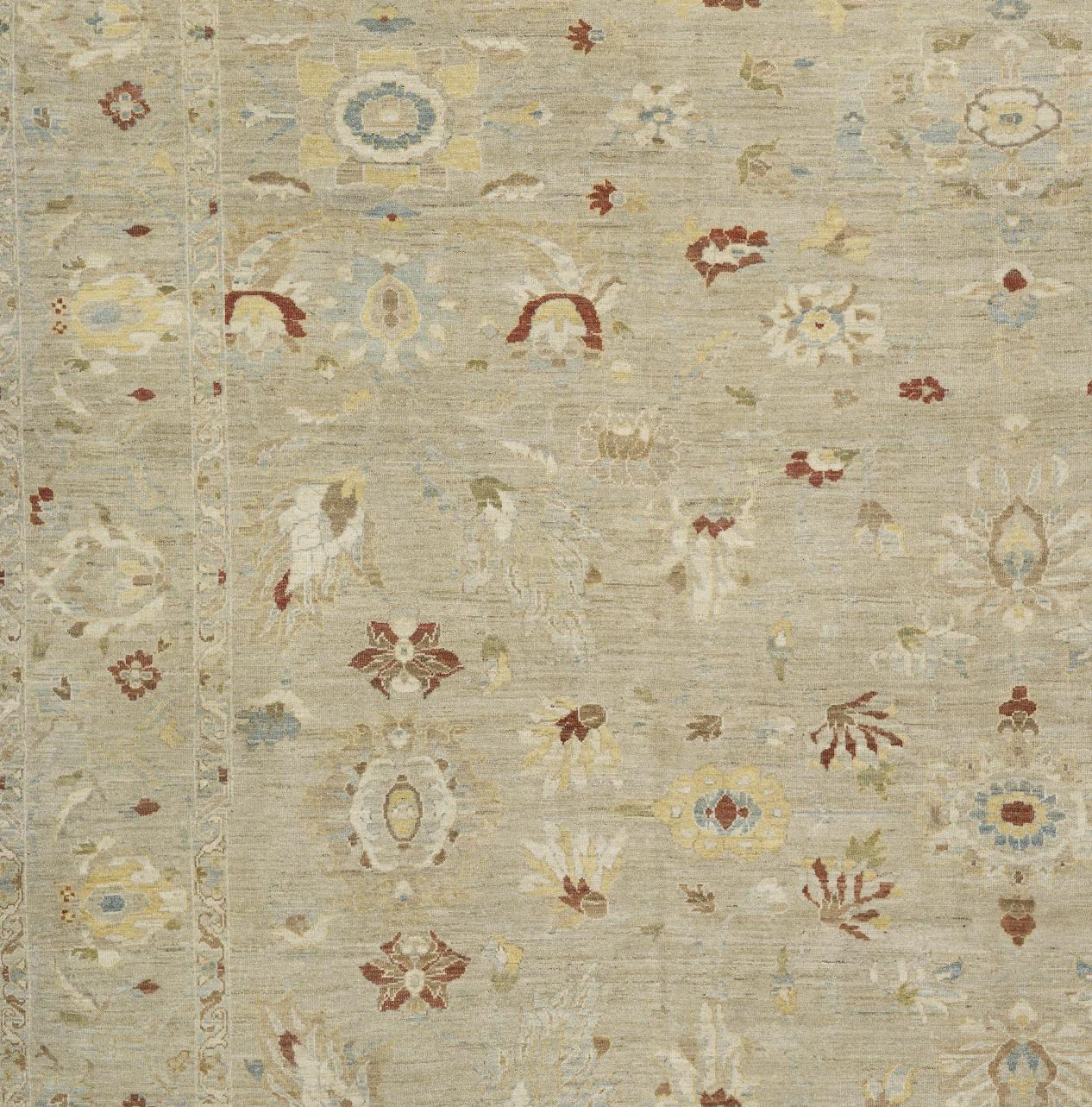 Beige Persische Wolle Hand geknüpft Teppich 16 ft x 19 ft, Übergröße, Sultanabad Rugs im Angebot 2