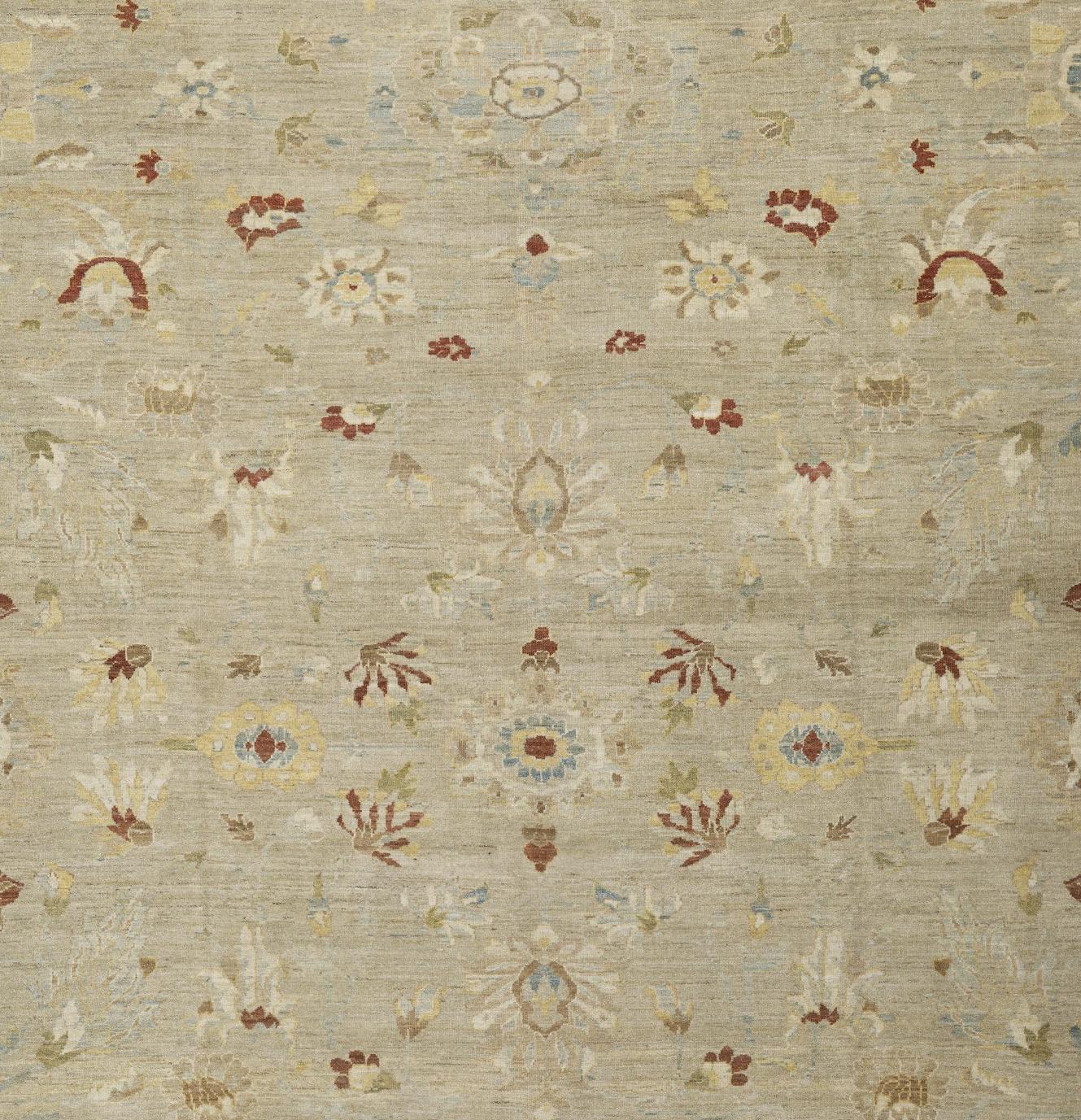 Beige Persische Wolle Hand geknüpft Teppich 16 ft x 19 ft, Übergröße, Sultanabad Rugs im Angebot 3