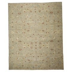 Beige Persian Wool Hand Knotted Rug 16 ft x 19 ft, Oversize, Sultanabad Garden
