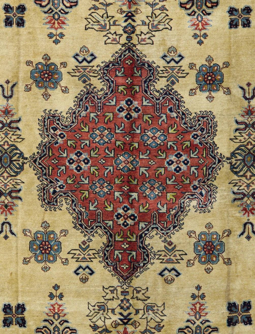 Lana Beige Persian Wool Hand Knotted Rug 8 ft x 11 ft, Floral Harmony Reverie in vendita