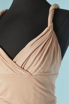 Beige pink silk jersey short jumpsuit CHRISTIAN DIOR