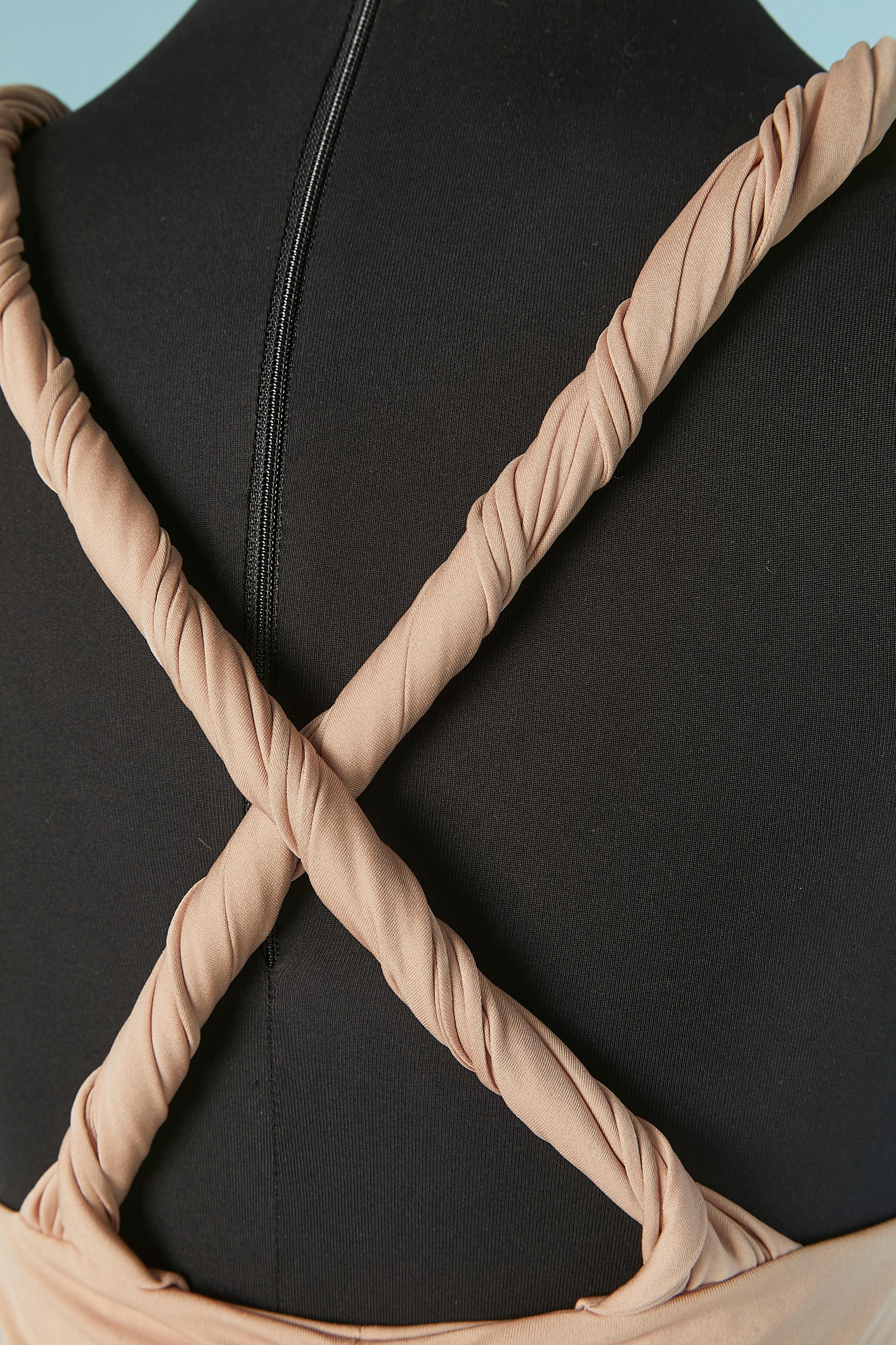 Beige-rosafarbener kurzer Jumpsuit aus Seidenjersey CHRISTIAN DIOR im Angebot 2