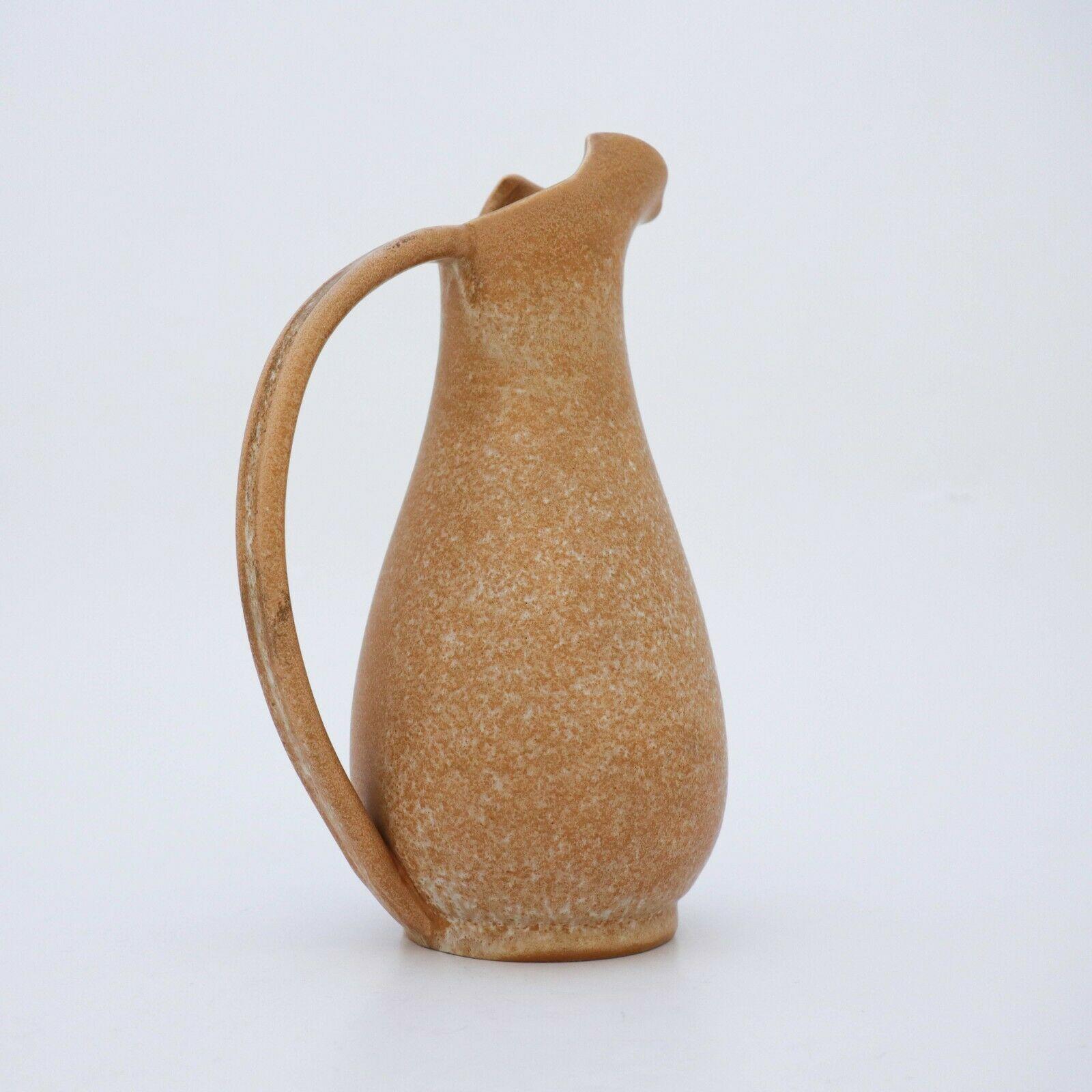 Scandinavian Modern Beige Pitcher Ceramics Ewald Dahlskog 1930s, Bo Fajans, Sweden For Sale