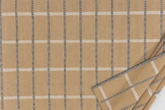 Beige Plaid Indoor Outdoor Rug, 9' x 12', Eco-Friendly Polyester