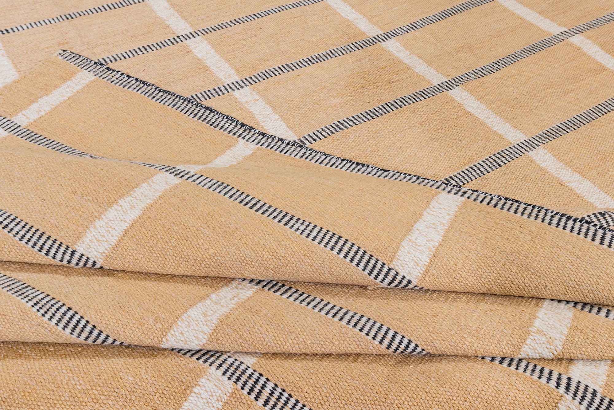 Alfombra de exterior de cuadros beige para interior, 9' x 12 en venta 1