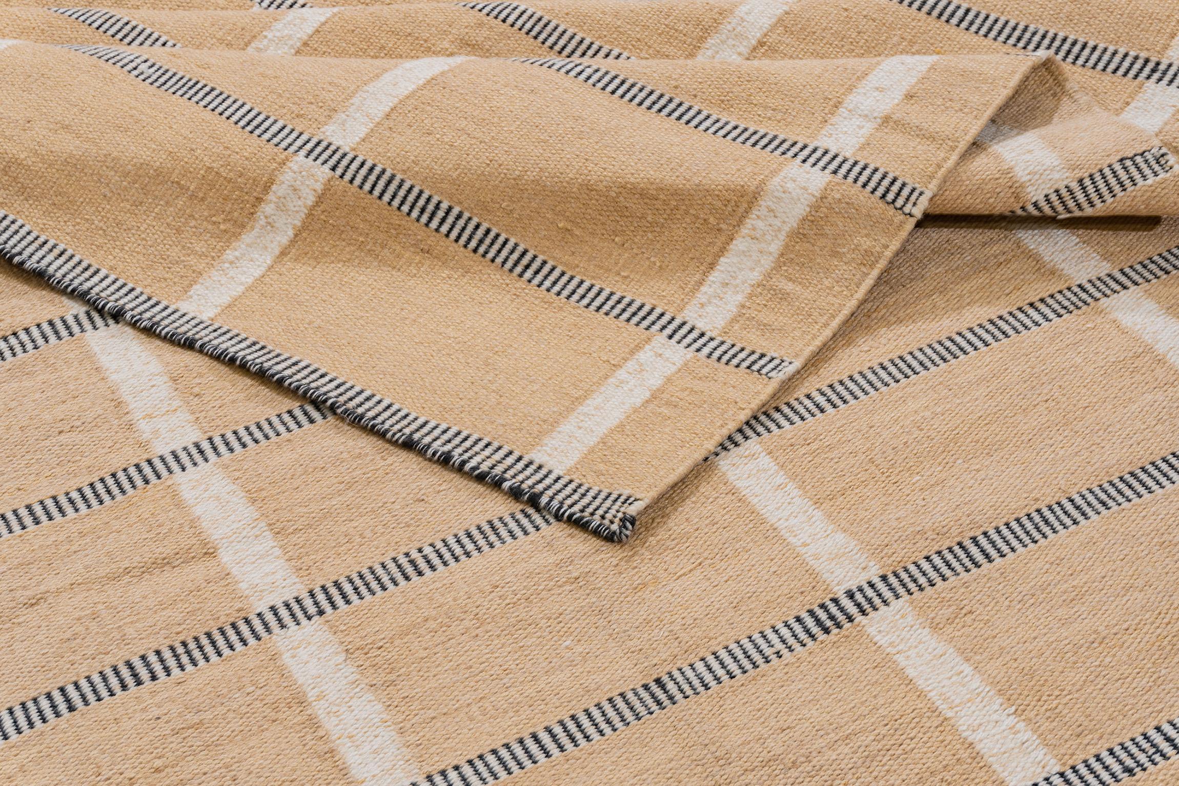 Alfombra de exterior de cuadros beige para interior, 9' x 12 en venta 2
