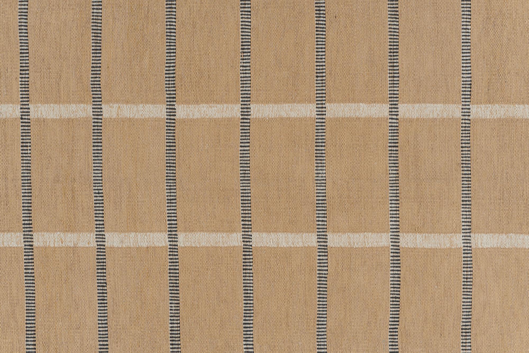 Alfombra de exterior de cuadros beige para interior, 9' x 12 en venta 3