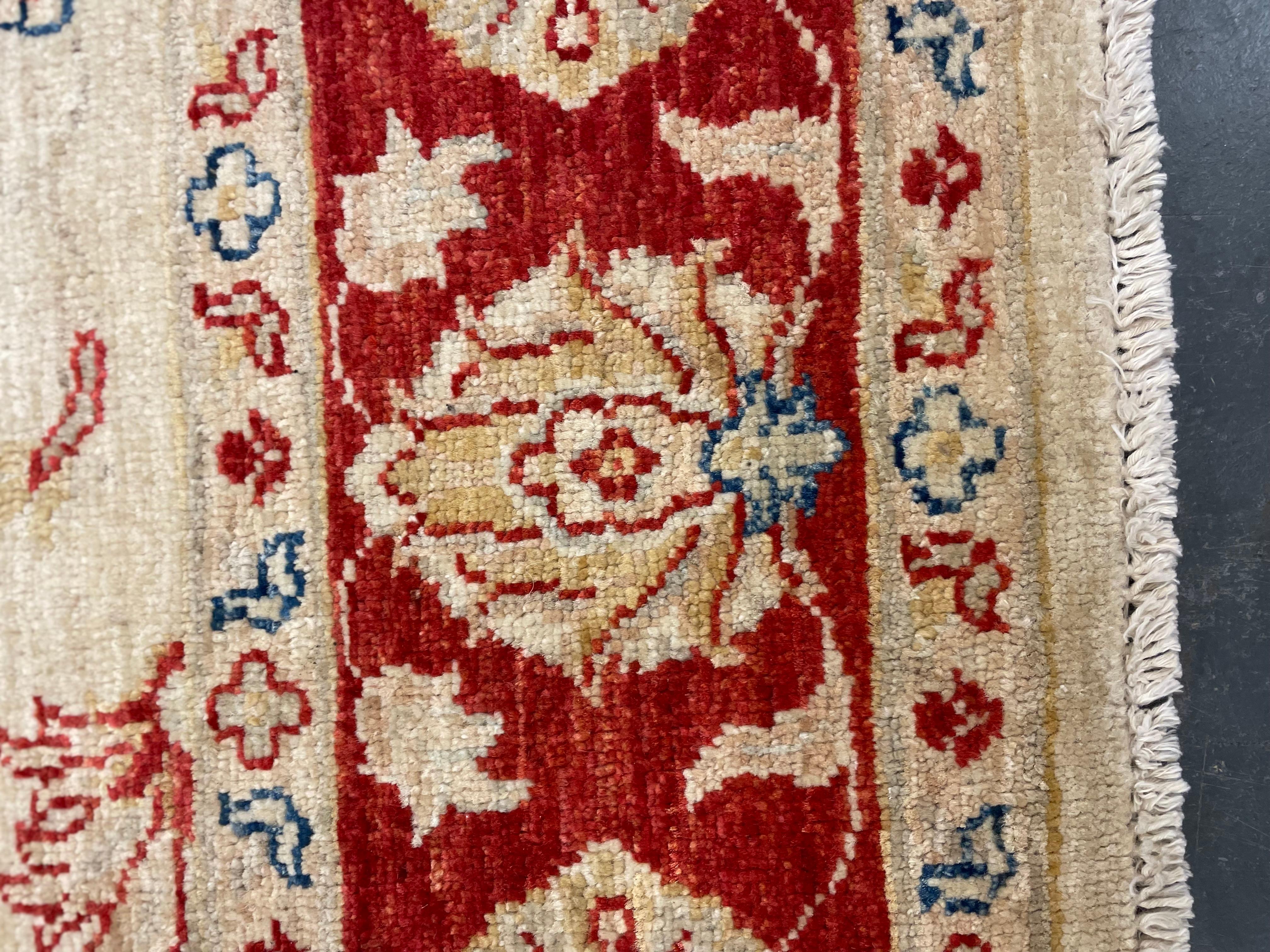 Beige & Rot Ziegler Floral Orientteppich, Traditionelles All-Over Design 165x195 cm im Zustand „Hervorragend“ im Angebot in Wembley, GB