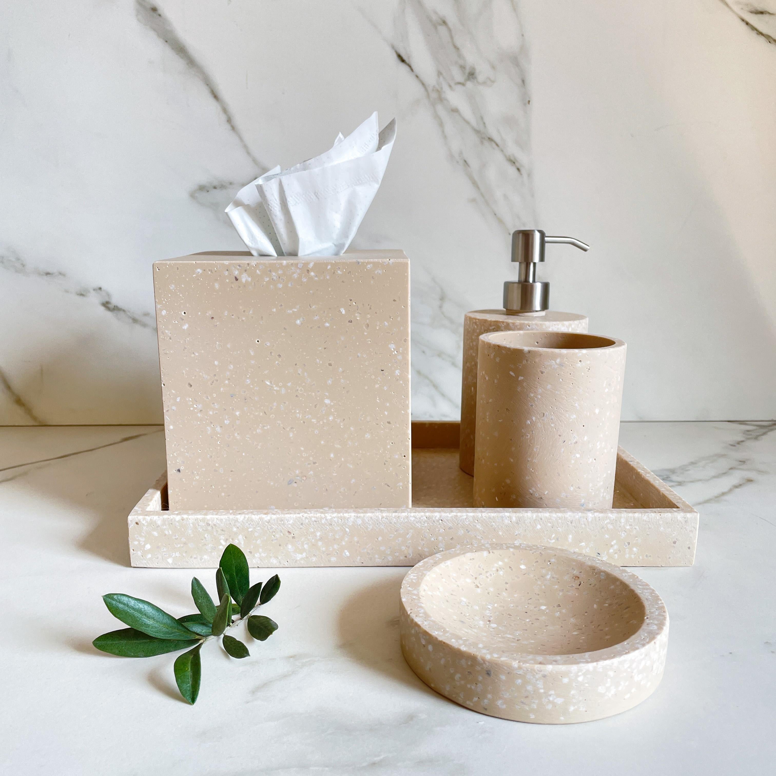 Modern  Beige Resin Terrazo Bathroom Set by Paola Valle For Sale