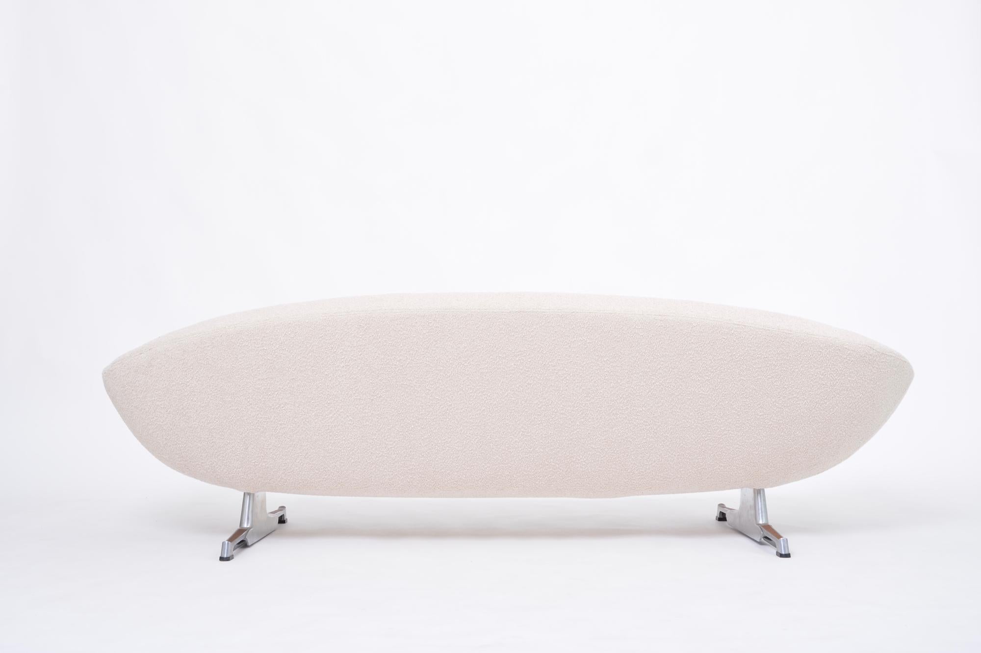 Beige reupholstered Mid-Century Modern Sofa model Saturn by Hans-Erik Johansson 2
