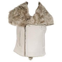 Beige Rick Owens Shearling Vest