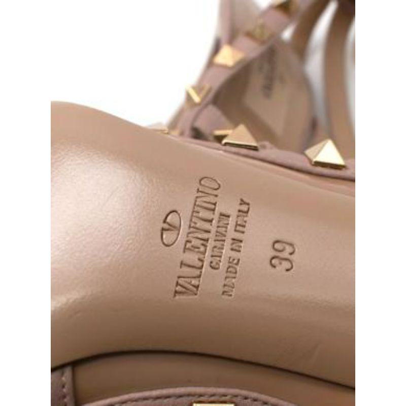 Beige Rockstud Patent Leather pumps For Sale 4