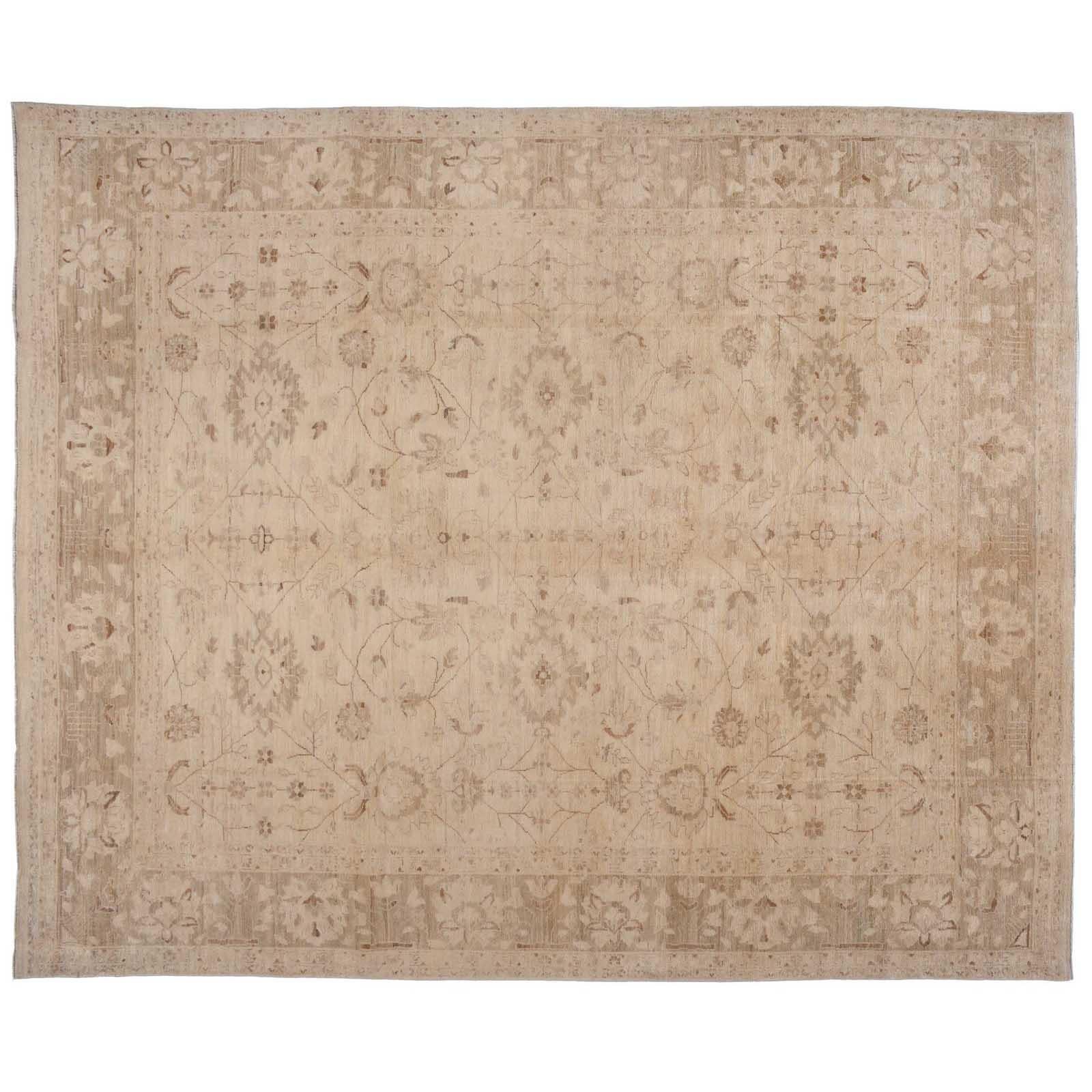 Beige Rug with Traditional Pakistani Design
