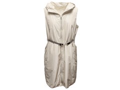 Beige 'S Max Mara Longline Weste mit Kapuze Größe US S/M