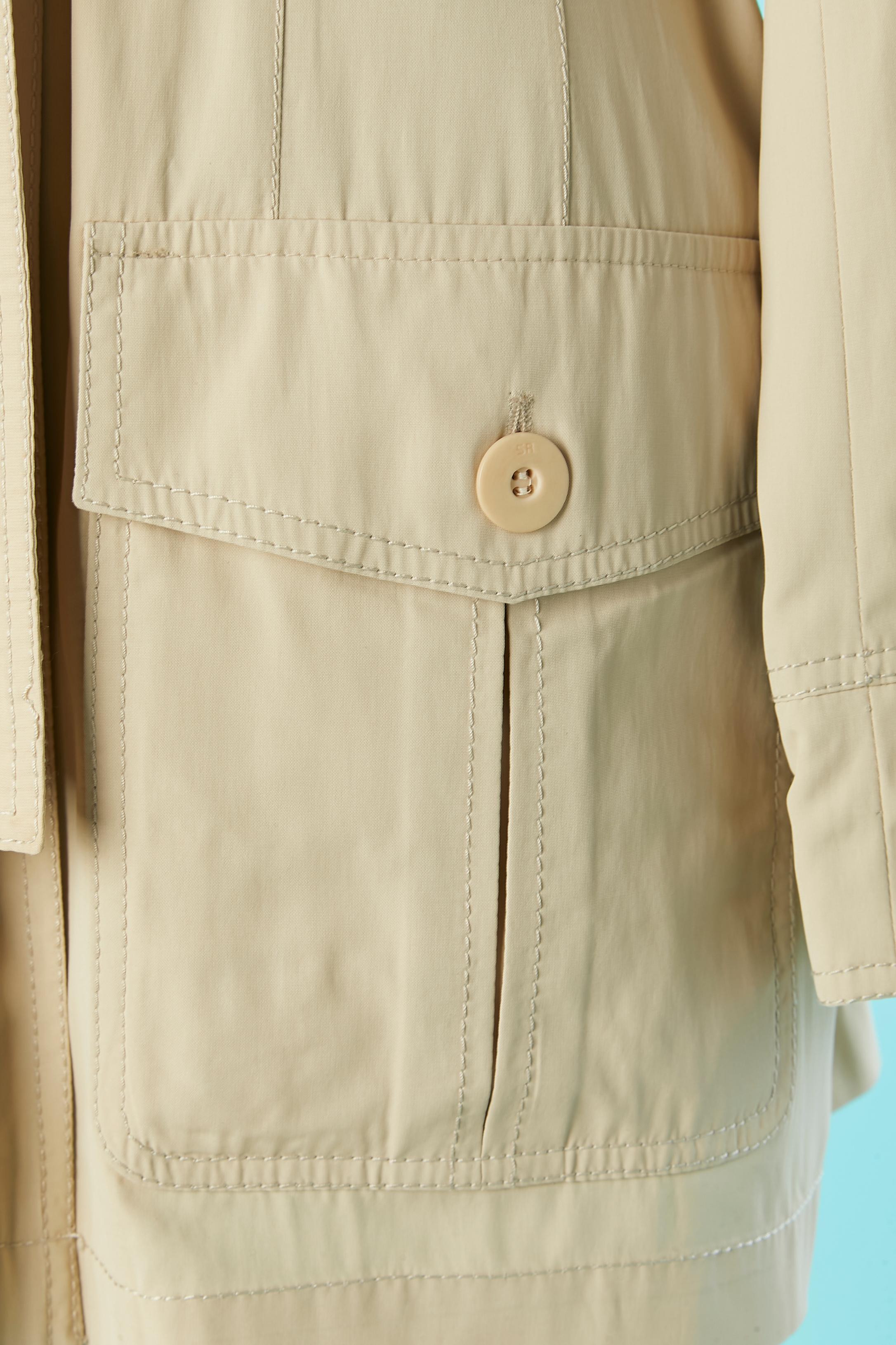 Women's Beige Safari jacket with belt Sonia Rykiel For Sale