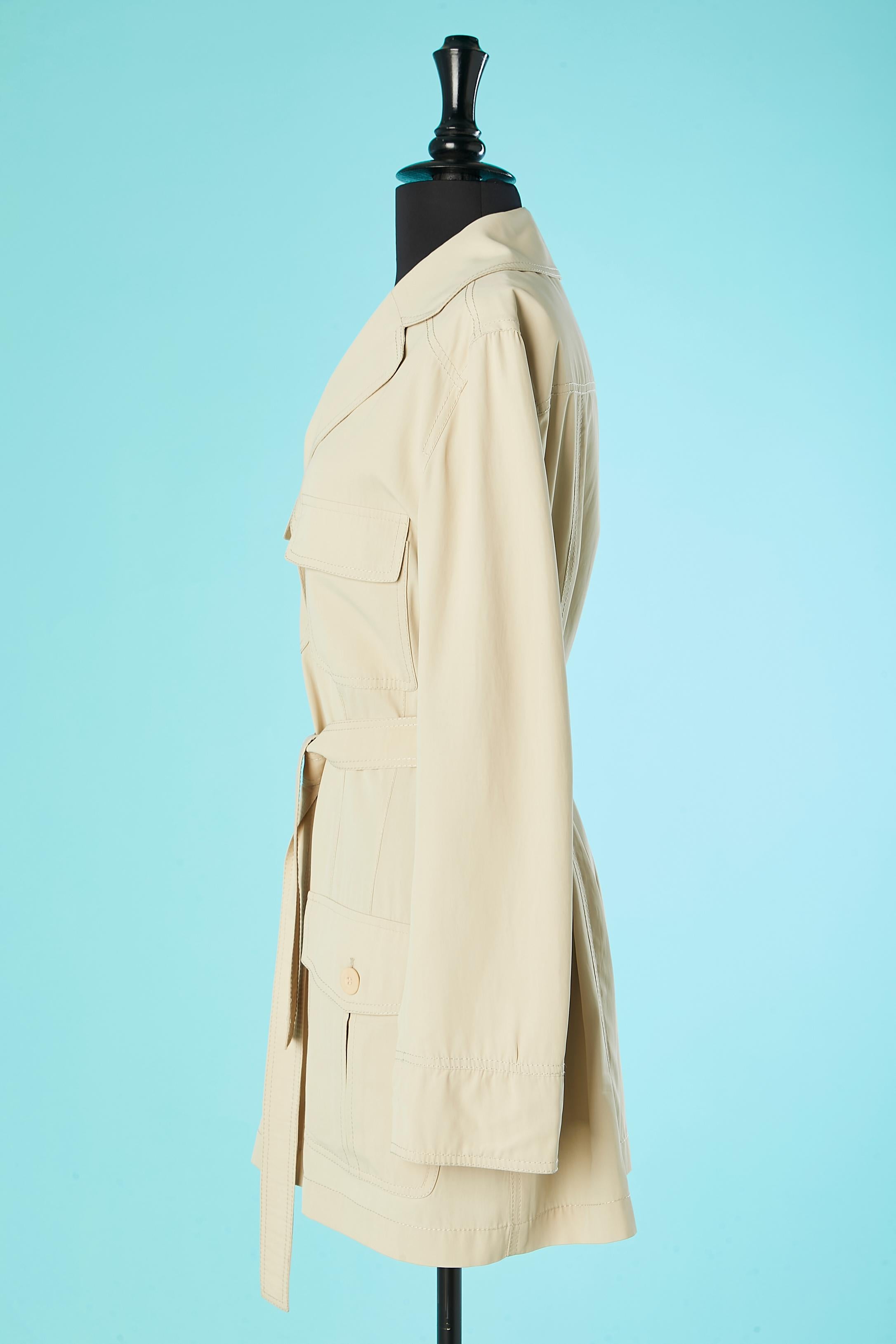 Beige Safari jacket with belt Sonia Rykiel For Sale 1