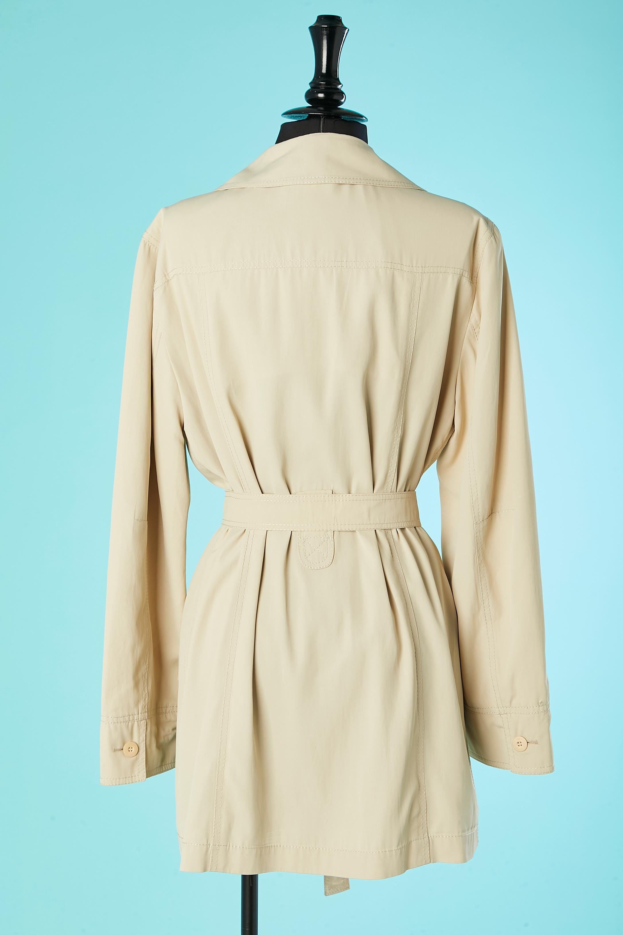 Beige Safari jacket with belt Sonia Rykiel For Sale 2
