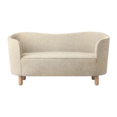 Beige Sahco Zero and Natural Oak Mingle Sofa by Lassen