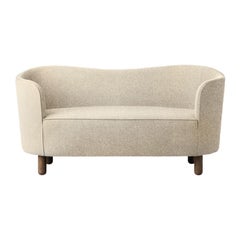 Beige Sahco Zero and Smoked Oak Mingle Sofa by Lassen