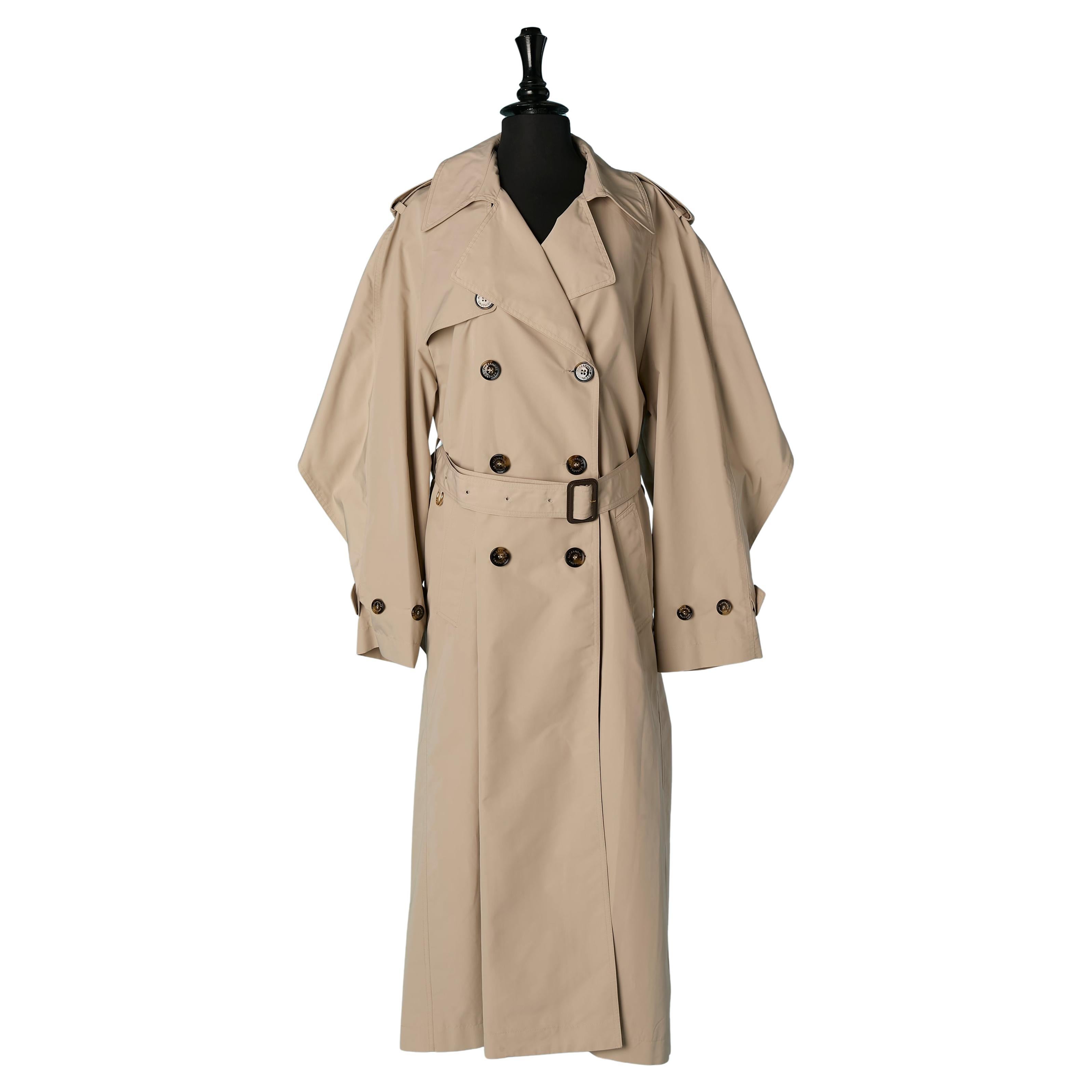 Trench beige sabbia in nylon e poliestere ALEXANDRE VAUTHIER Nuovo con etichetta in vendita