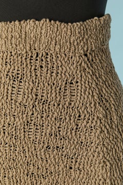 Beige See-through knitted long skirt ALEXANDRE VAUTHIER