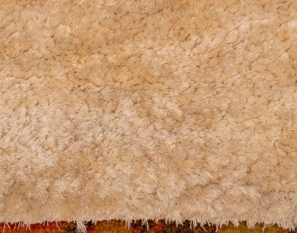 20th Century Beige Shag Cotton Carpet, 9' 9