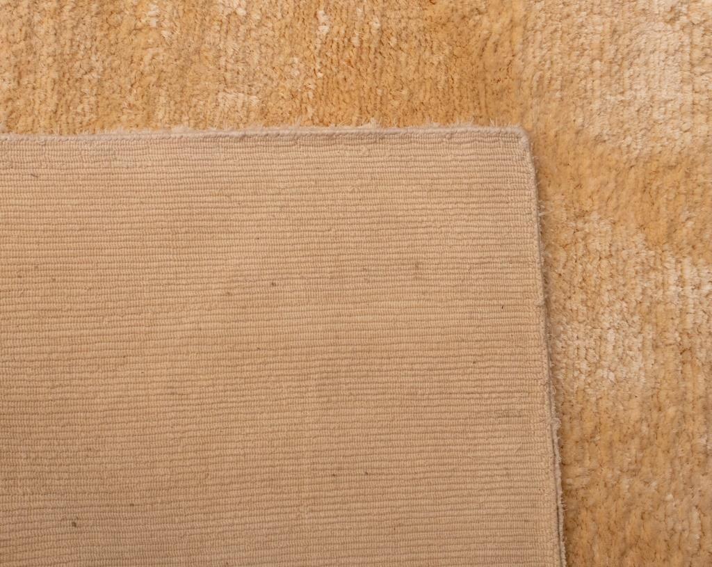 Wool Beige Shag Cotton Carpet, 9' 9
