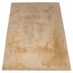 Vintage Beige Shag Cotton Carpet, 9' 9" L  x 7' 9" W