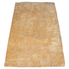 Vintage Beige Shag Cotton Rug, 7'10" L x 4'11" W
