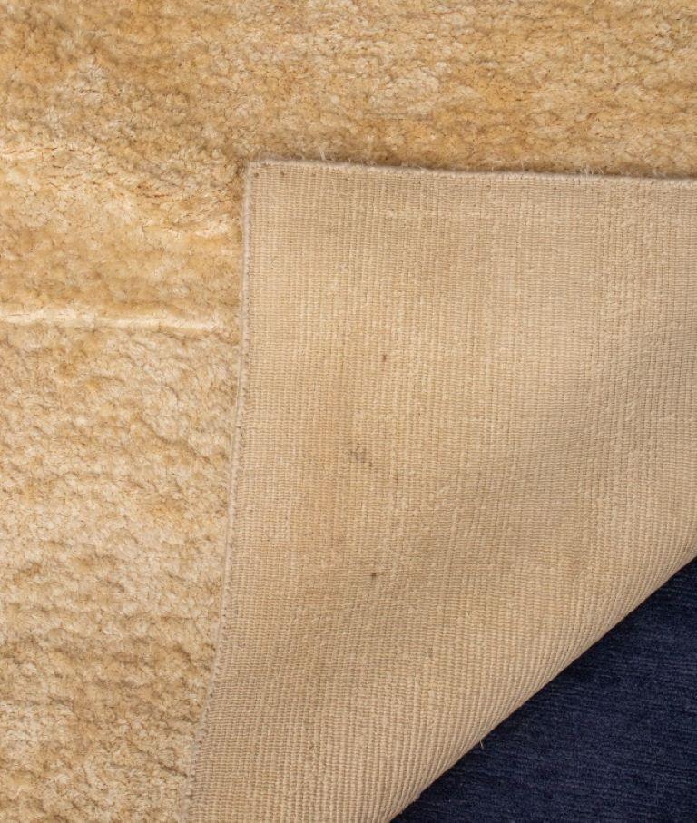 Wool Beige Shag Cotton Rug, 7'11