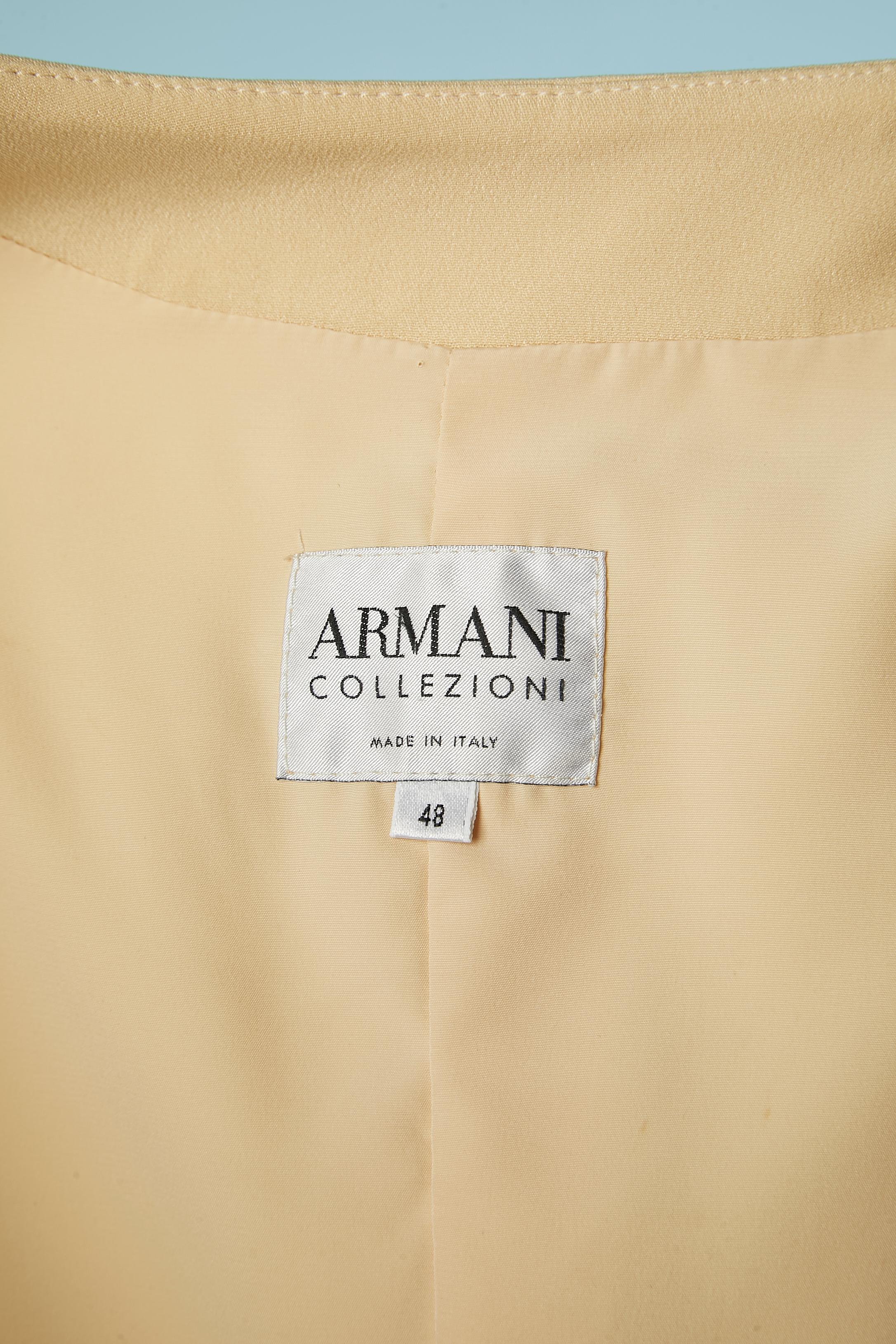 Tailleur jupe en soie et acétate beige Armani Collezioni  en vente 1
