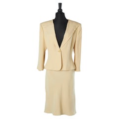 Beige silk and acetate skirt suit Armani Collezioni 