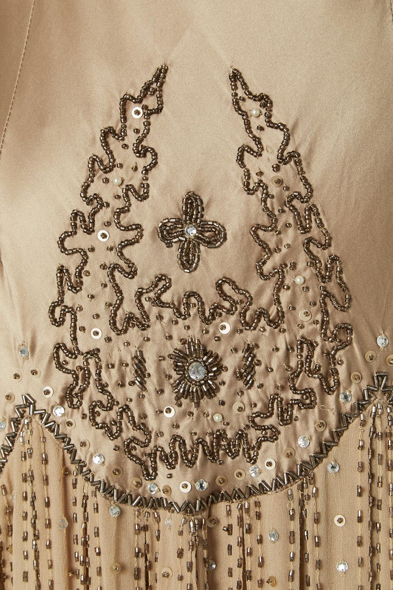 beige beaded cocktail dress Maven Elegance Beaded Lace Mini Dress kalisa
