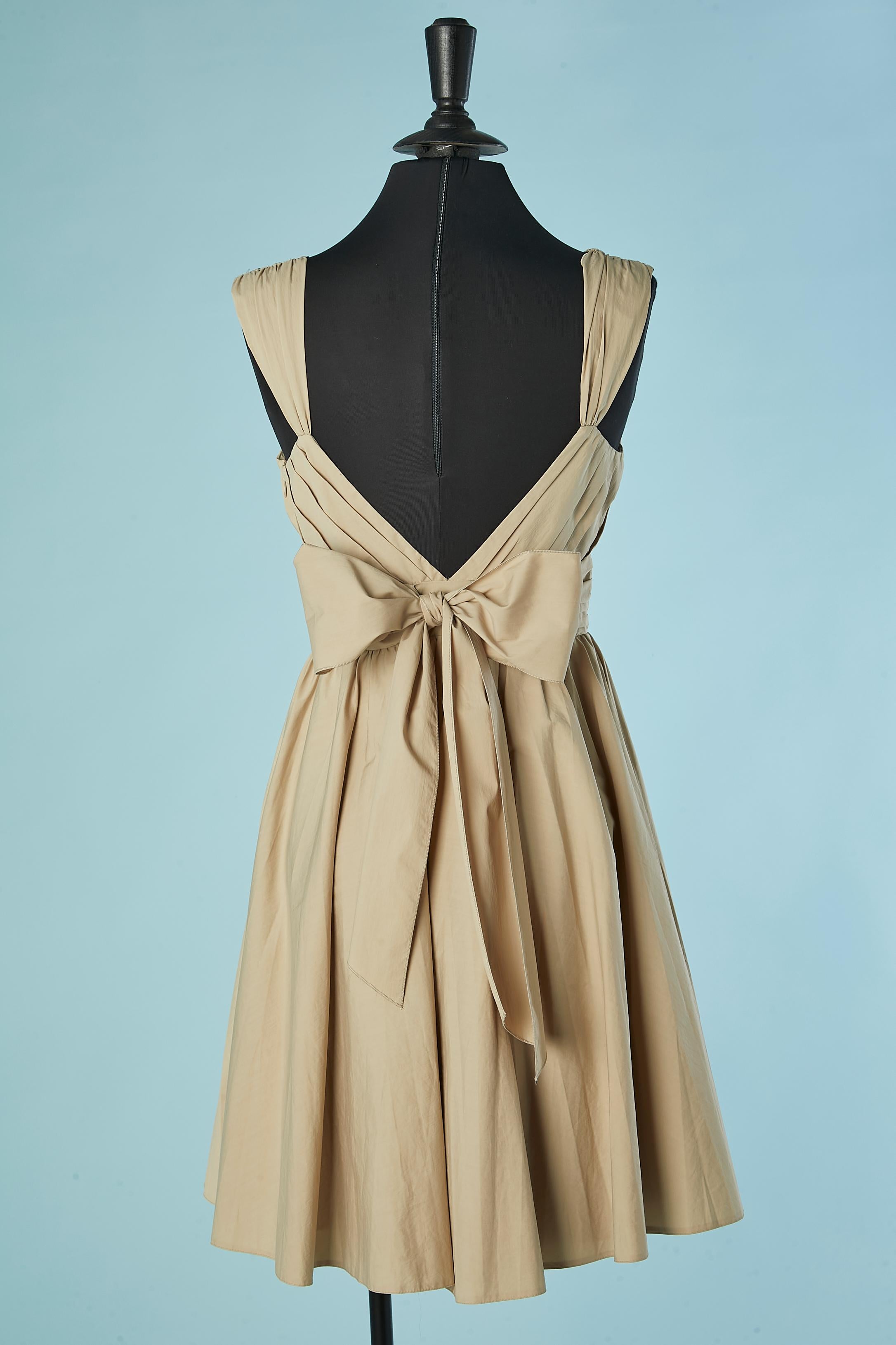 De las mujeres Vestido beige de algodón sin mangas MOSCHINO CHEAP & CHIC en venta