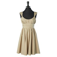 Beigefarbenes ärmelloses Baumwollkleid MOSCHINO CHEAP & CHIC