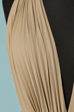 Robe à plis sans manches en jersey beige ALEXANDRE VAUTHIER