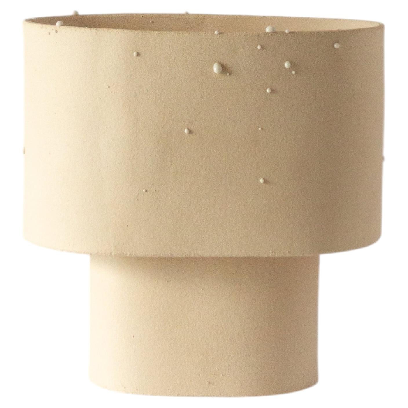 Beige Small Table Lamp in Stoneware with Drops Effect Glaze by Lucas Huillet For Sale