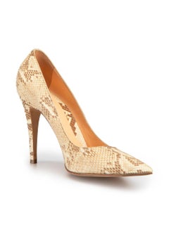 Beige Snakeskin Pointed Toe Pumps Size IT 41