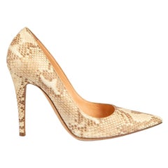 Beige Snakeskin Pointed Toe Pumps Size IT 41