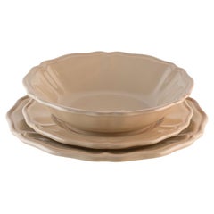 Los platos hondos beige sirven: Sopa, soporte, plato auxiliar para 4. Hecho a mano en Italia 2024