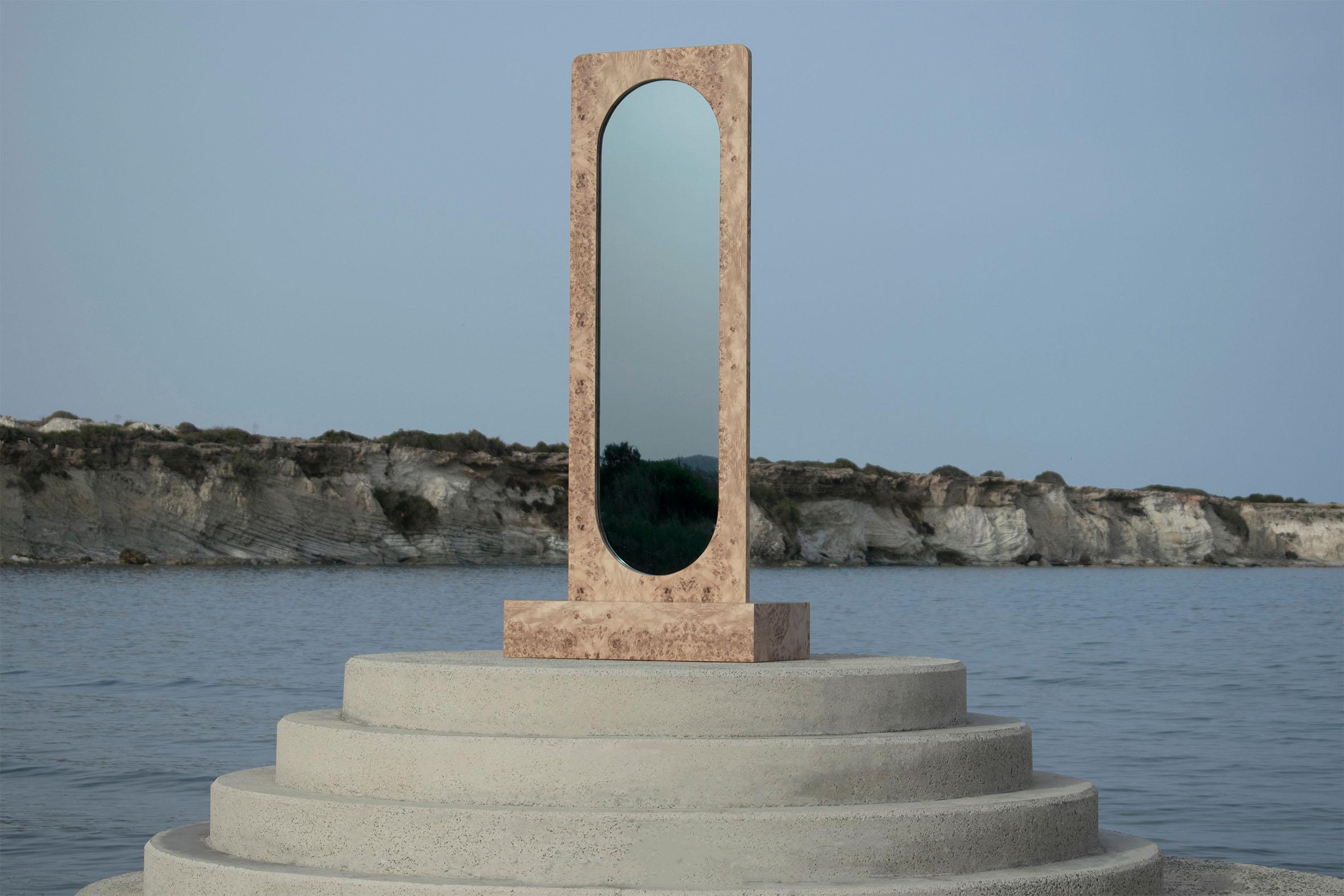 Cypriot Beige Standing Mirror by Studio Christinekalia