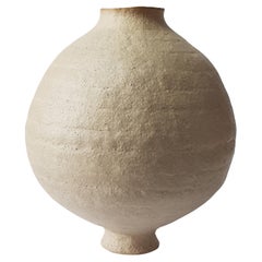 Beige Stoneware Coiled Moon Jar by Elena Vasilantonaki