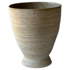 Beige Stoneware Krater Vase by Elena Vasilantonaki