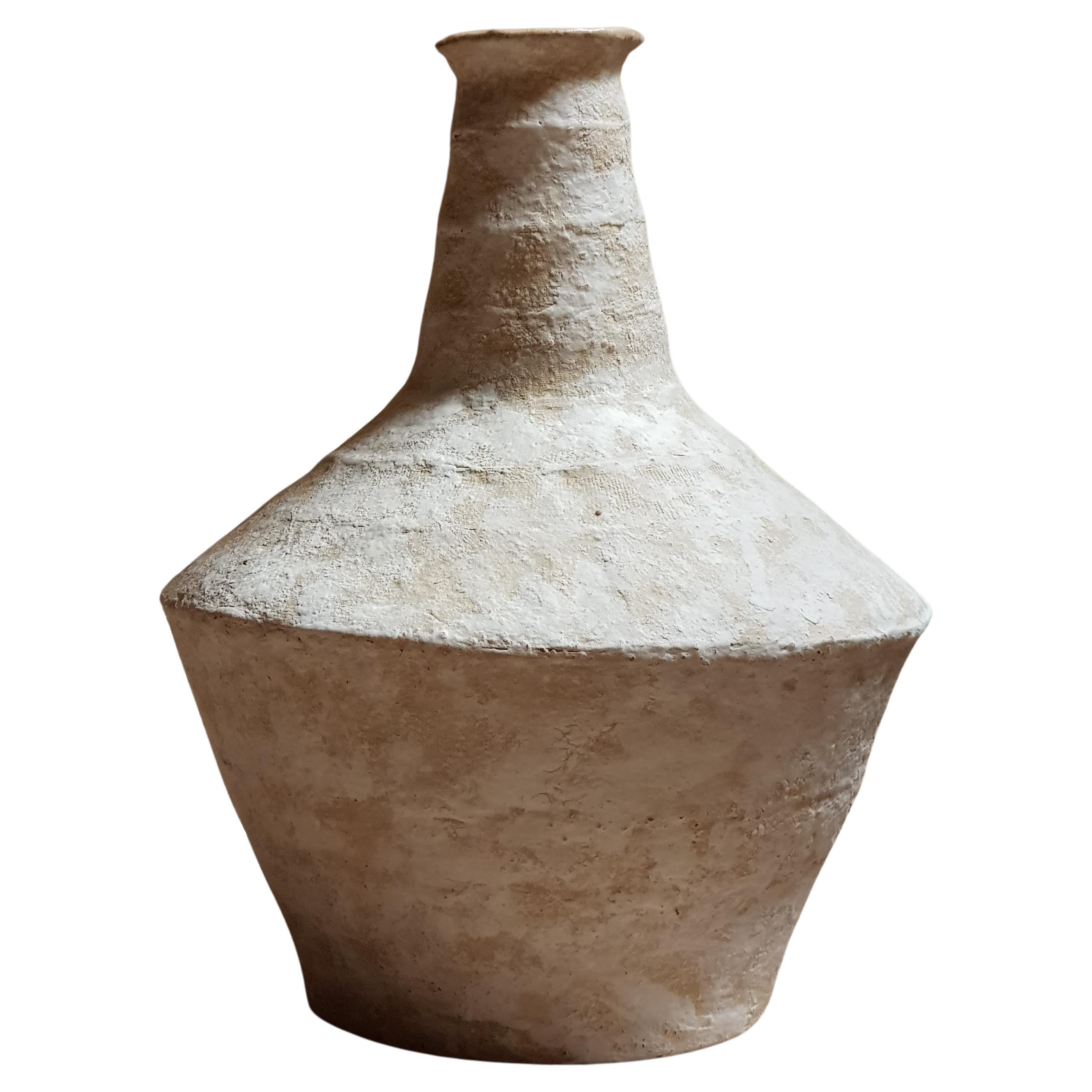 Beige Stoneware Lagynos Vase by Elena Vasilantonaki For Sale